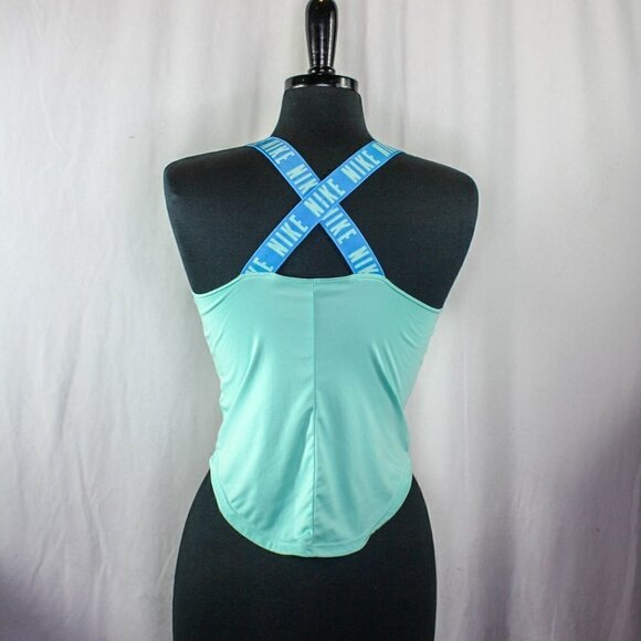 Nike Dri Fit Tank Top Stretch Criss Cross Straps Blue Recycled Polyester… - Picture 3 of 4